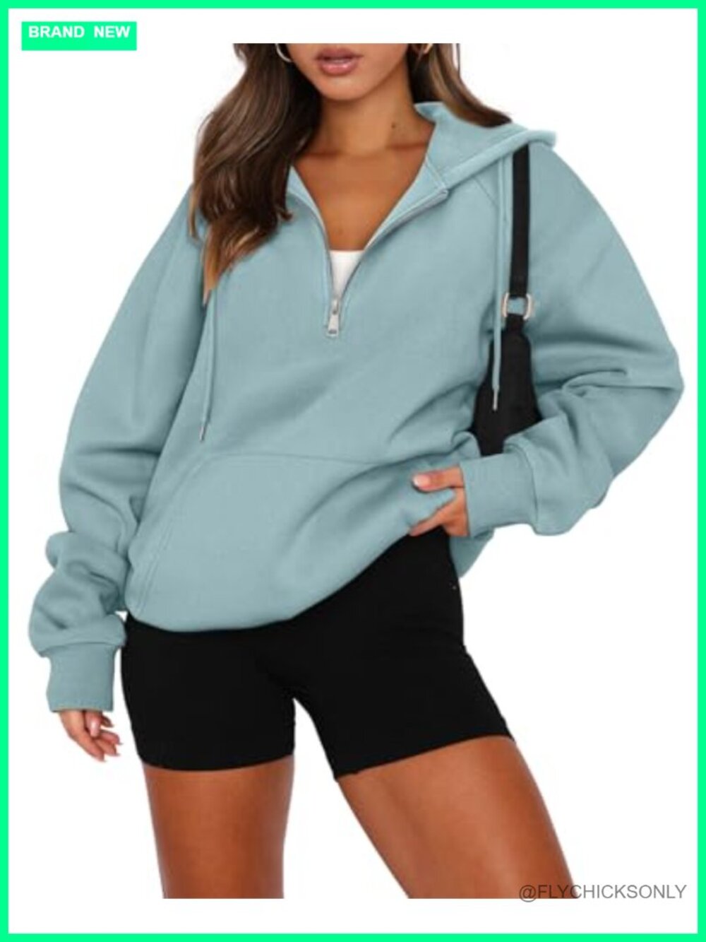 Half Zip Pullover Hoodie Oversized Y2K Sweatshirt